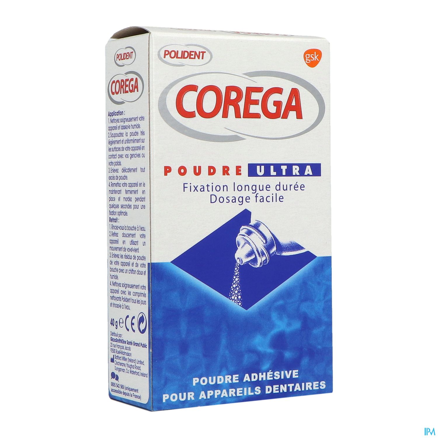 Corega Ultra Poudre Pour Appareil Dentaire 40g