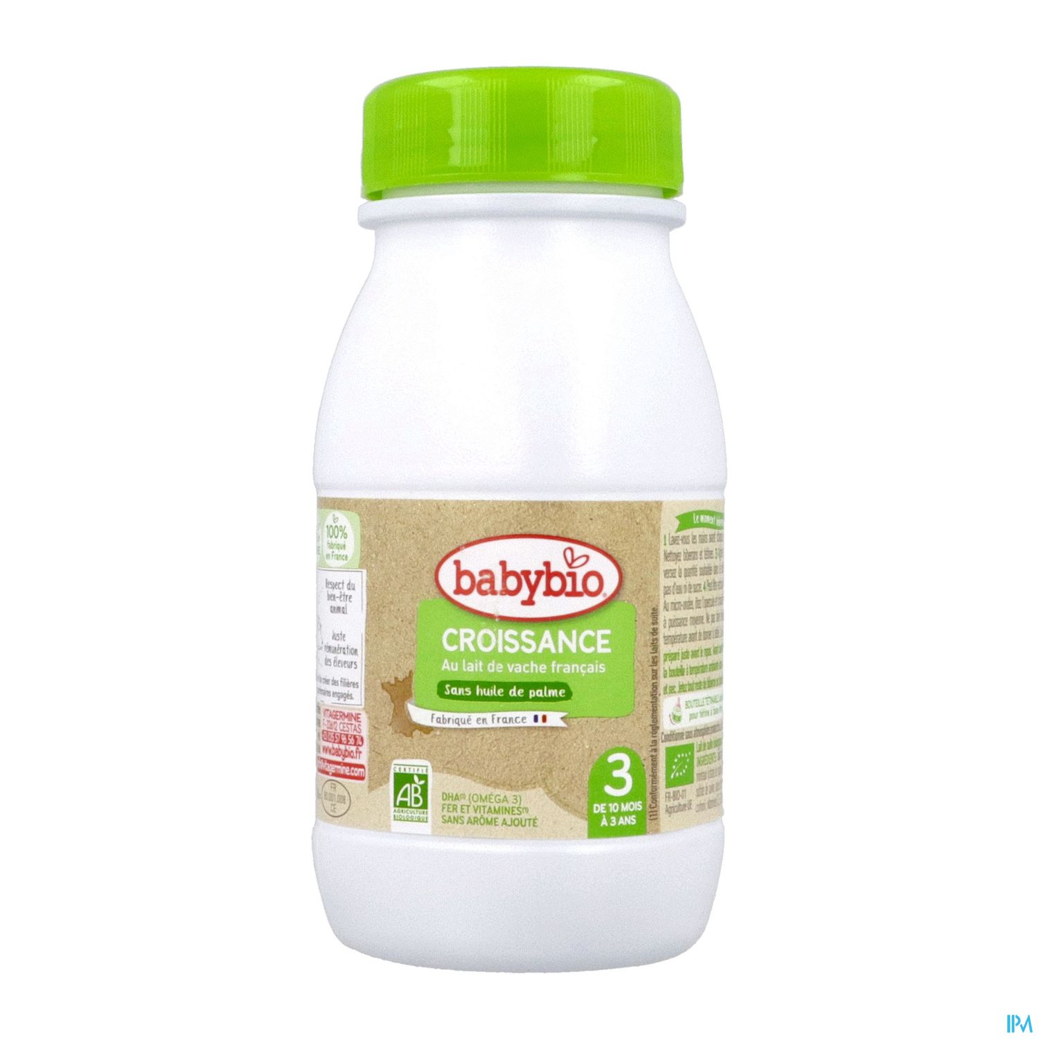 BABYBIO 3AG CROIS LAIT BIO 250MLX6