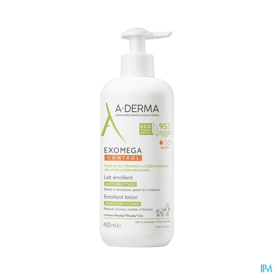 A Derma Exomega Control Lait Emollient Antigrattage Pompe 400ml