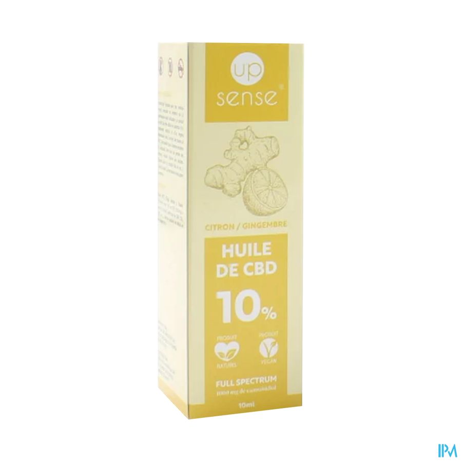 Upsense Huile Cbd 10% Full Spectrum Aromes Citron Et Gingembre 10ml