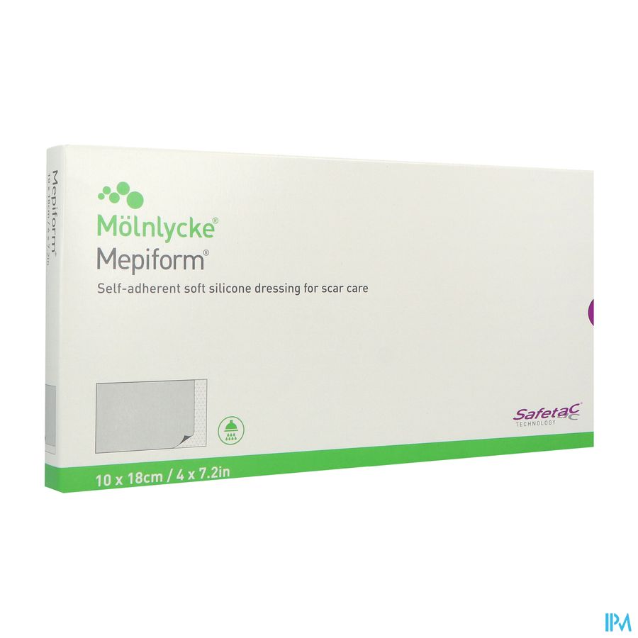 Mepiform Safetac Pansement Silicone 10cm X 18cm 5