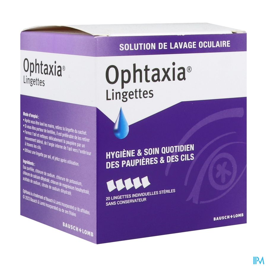 Ophtaxia Lingette Hygiene Et Soin Quotidien Paupieres Cils 20