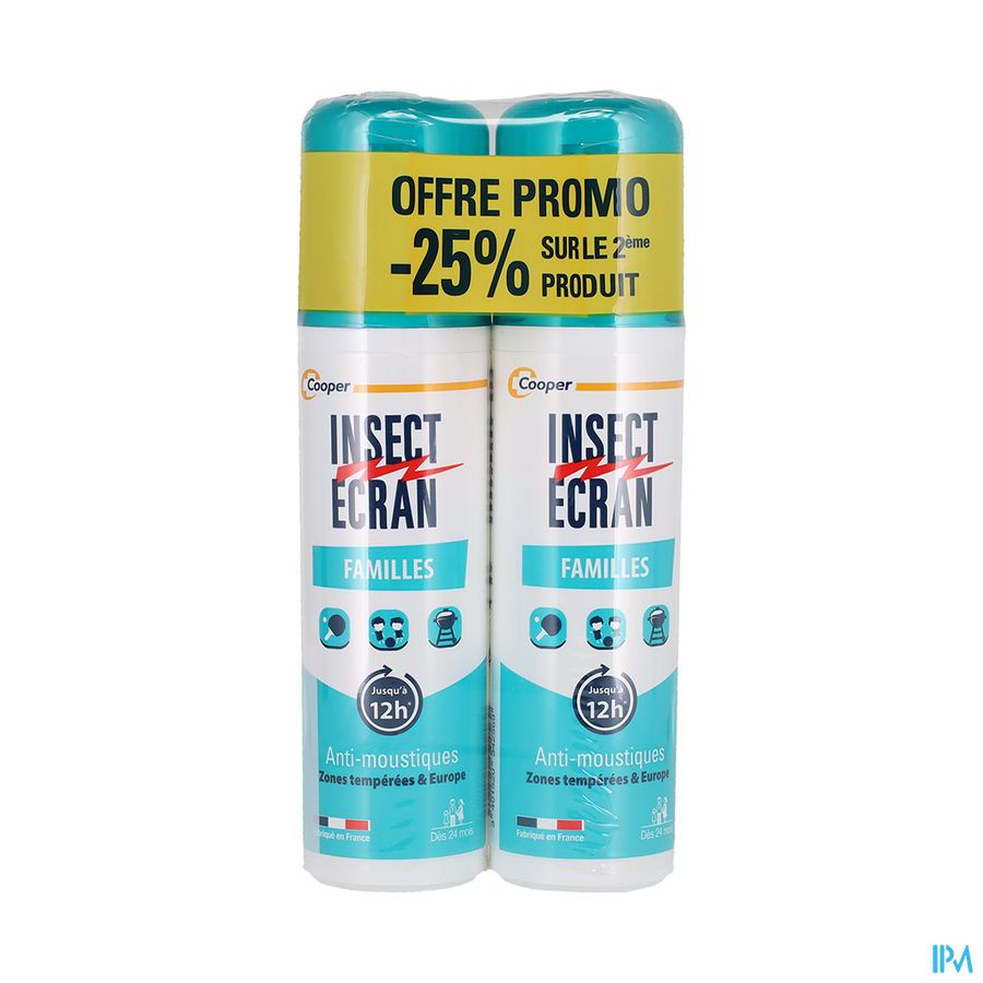 Cooper Insect Ecran Repulsif Peau Famille Spray 100ml X2 -25%