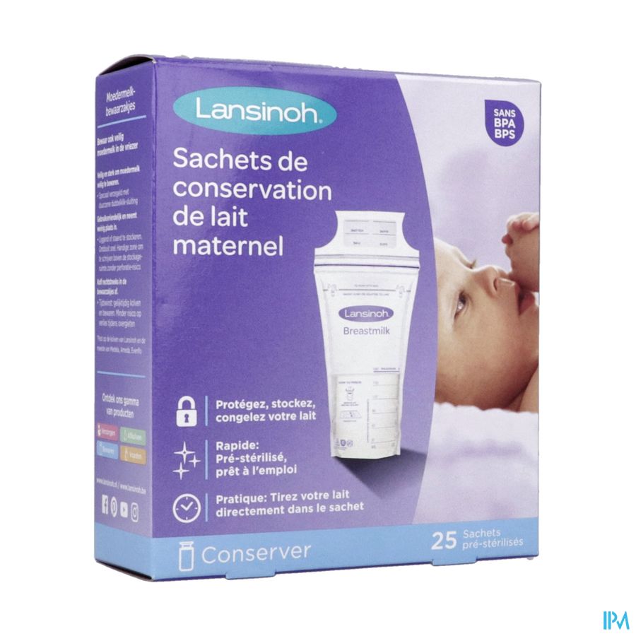 LANSINOH SACH CONSERV LAIT MATER25