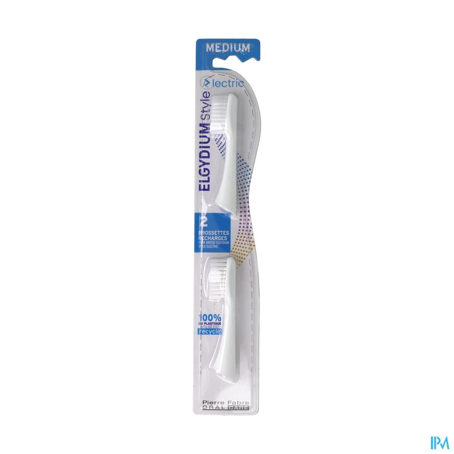 Elgydium Style Recharge Brosse A Dents Electrique Medium X2