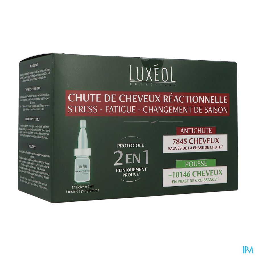 Luxeol Traitement Antichute Reactionnelle 3en1 Ampoules 14