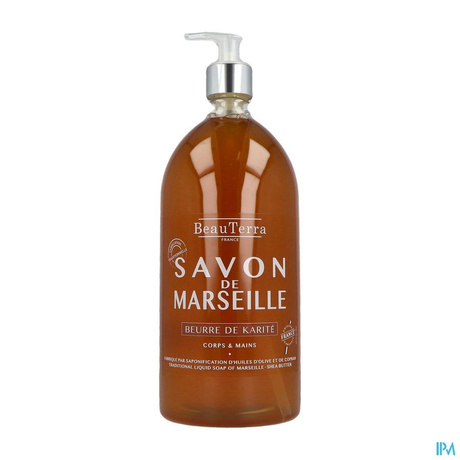 Beauterra Savon Liquide De Marseille Beurre De Karite 1l