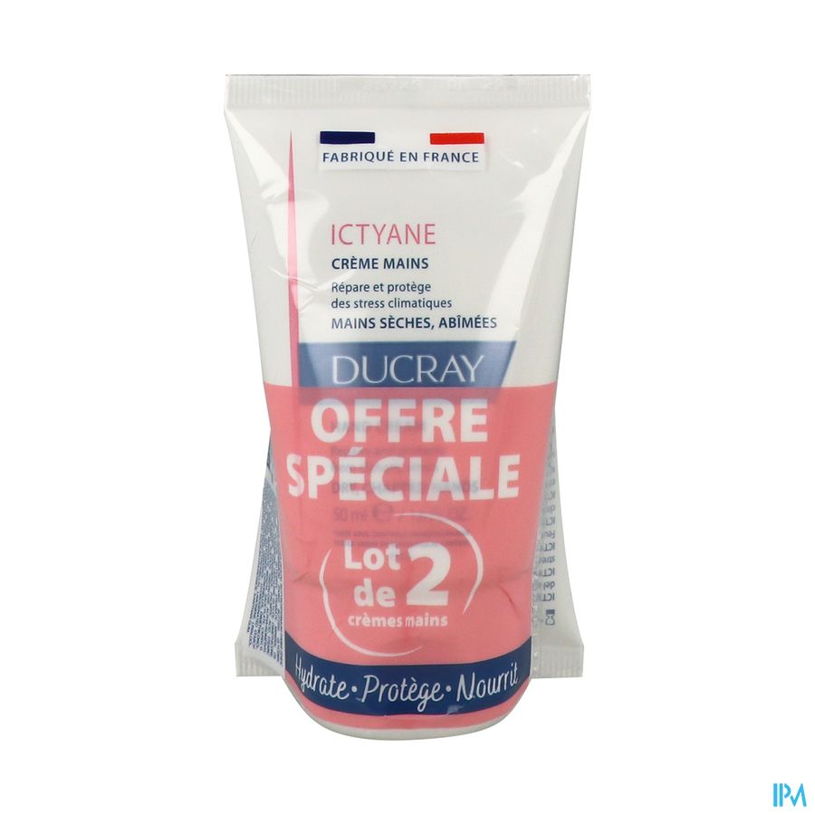 Ducray Ictyane Creme Mains Protectrice 50ml X2