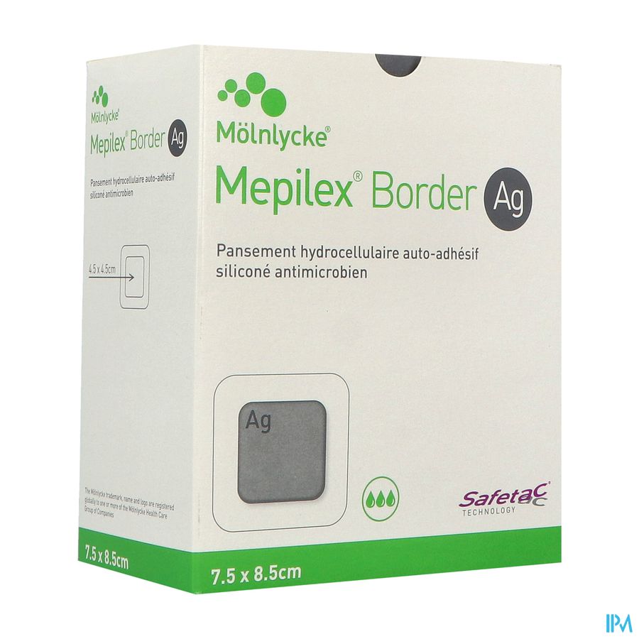 Mepilex Border Ag Pansement 7cm5 X 8cm5 16