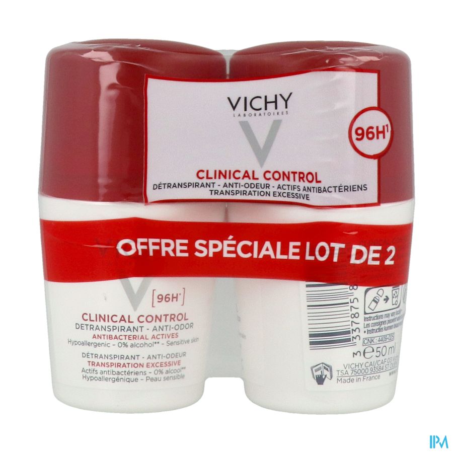 VICHY CLINICAL CONT DETR96H 2X50ML