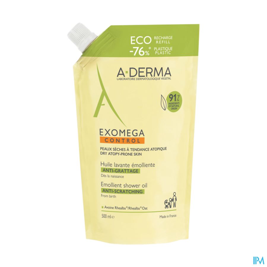 A Derma Exomega Control Huile Lavante Emolliente Antigrattage Eco Recharge 500ml