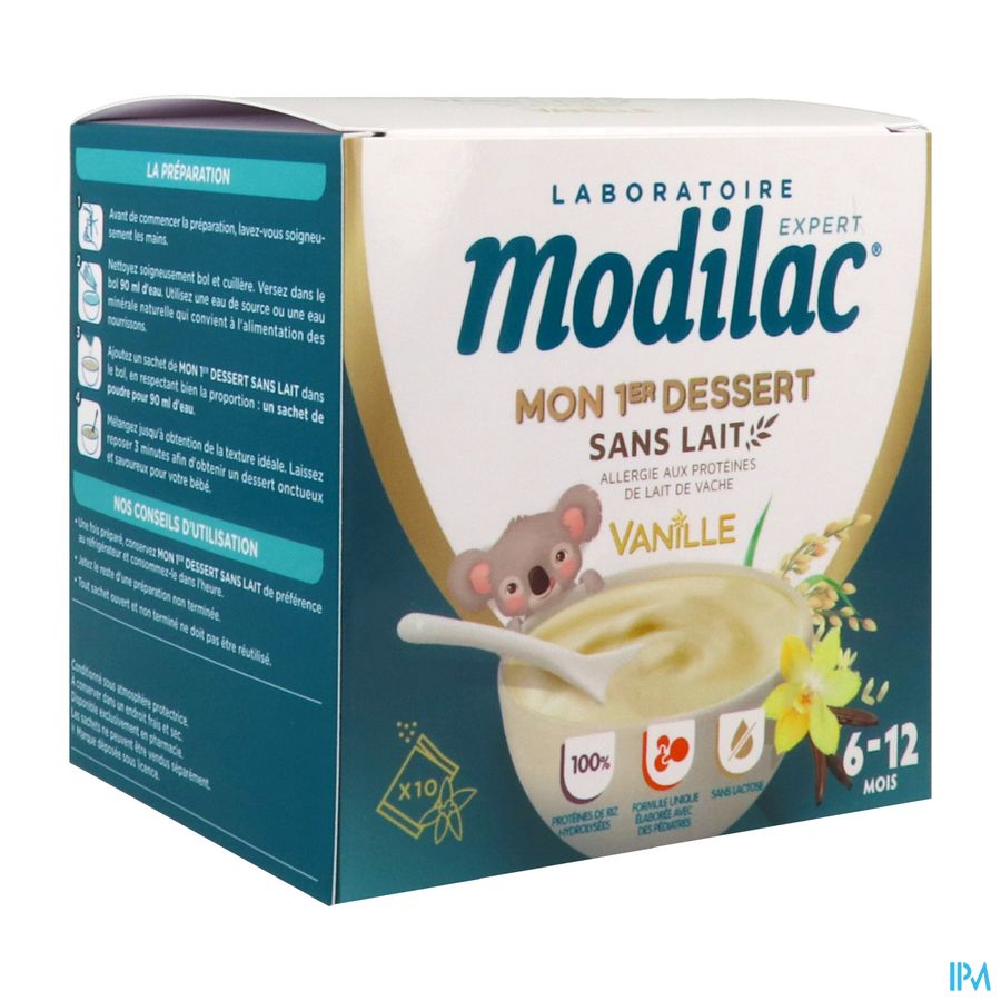 Modilac 1er Dessert Sans Lait Poudre Vanille 6mois Sachet 10