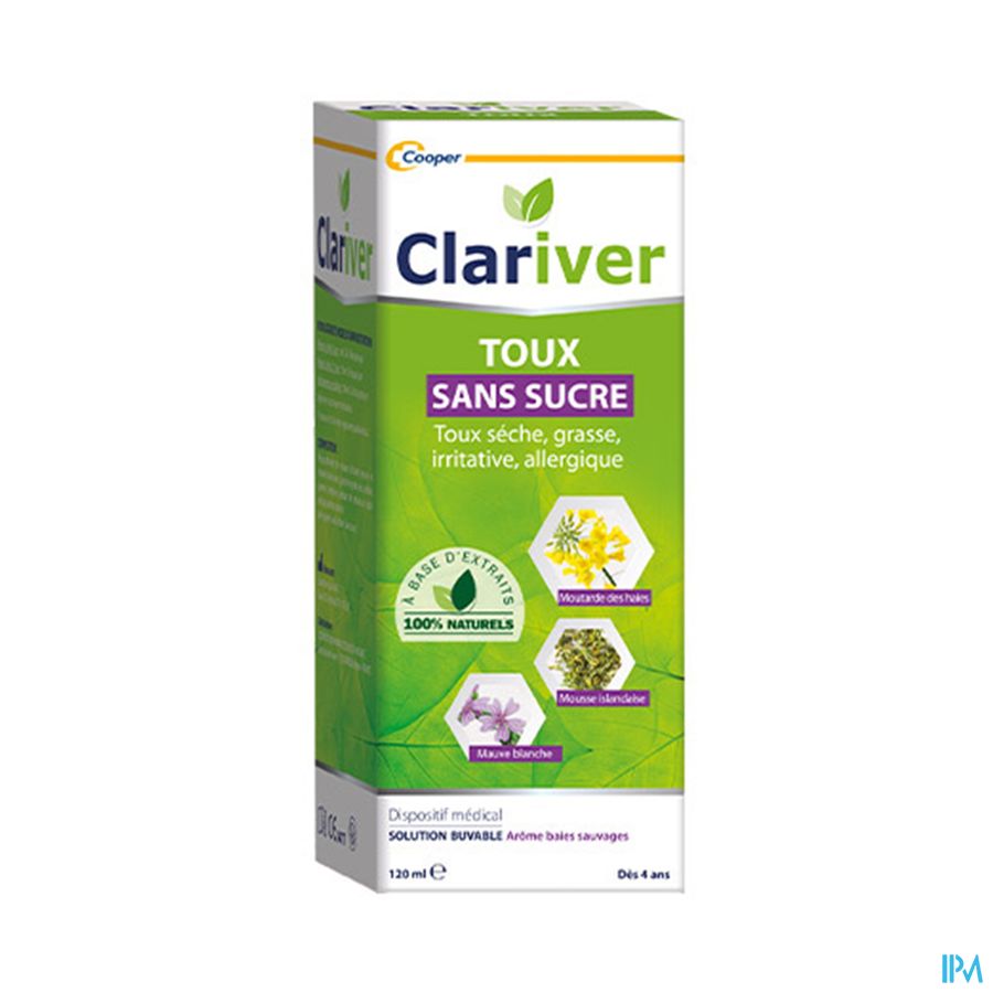 Cooper Clariver Solution Buvable Sans Sucre 120ml