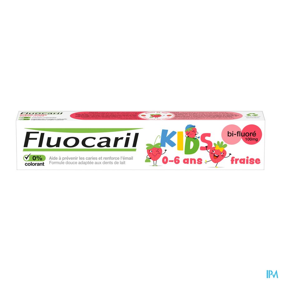 Fluocaril Kids Dentifrice 0/6ans Fraise 75ml