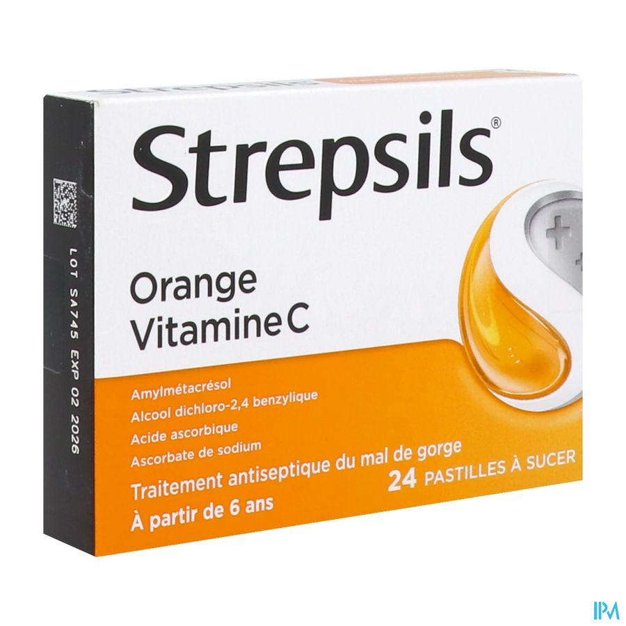 STREPSILS ORANGE VIT C PAST 24