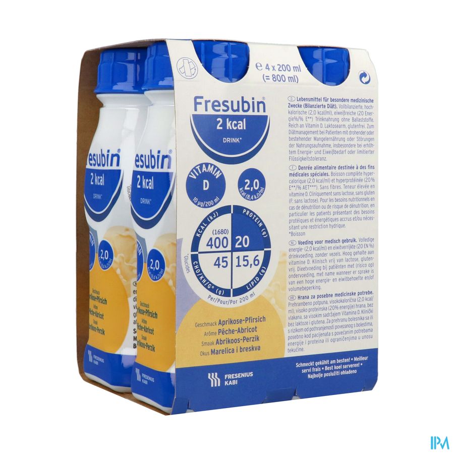 Fresubin 2kcal Drink Peche Abricot 200ml X4