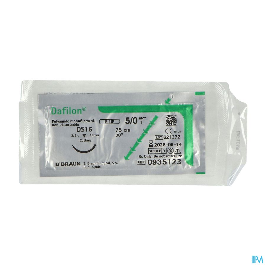 Braun Dafilon Bleu Aig Sertie 5/0 75cm Ds 16