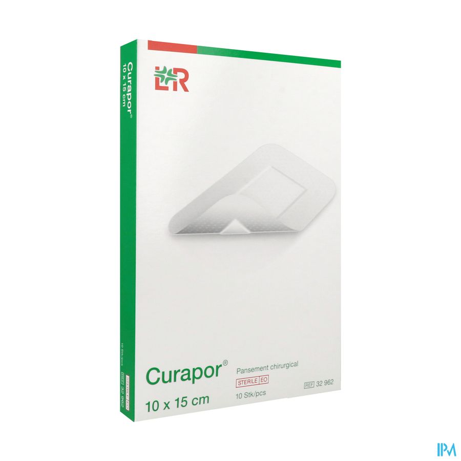 Lohmann Curapor Sterile Pansement Adhesif 10cm X 15cm 10