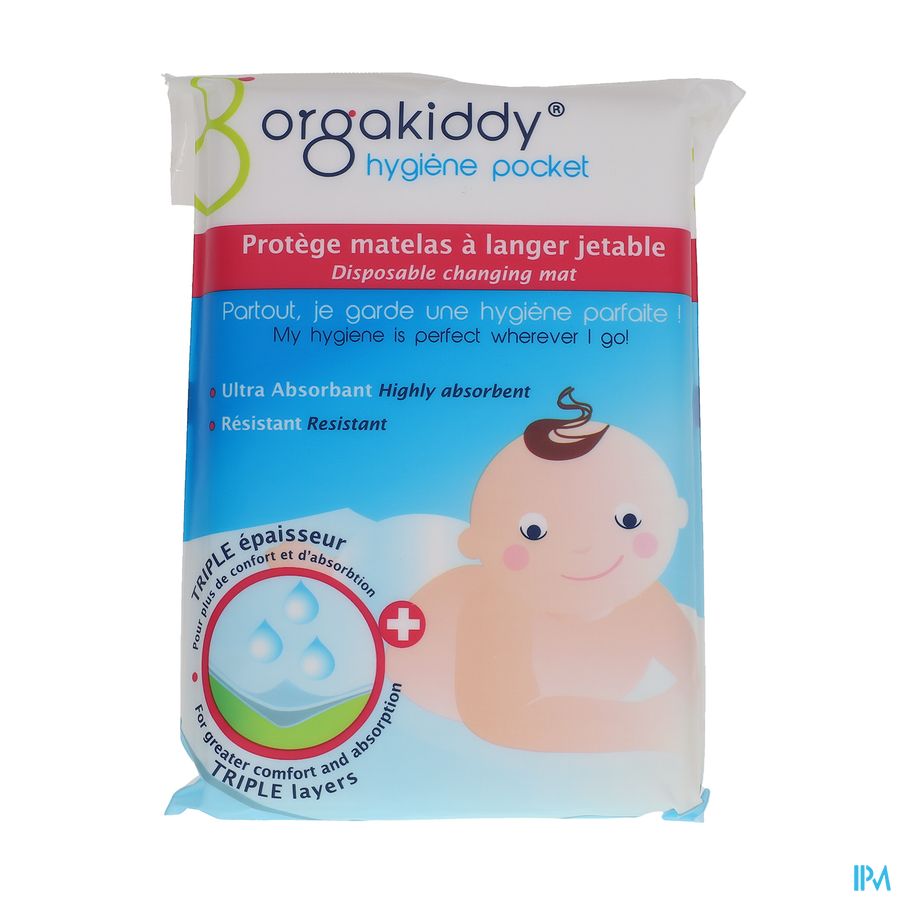 Orgakiddy Hygiene Pocket Protege Matelas A Langer Jetable Blanc X5
