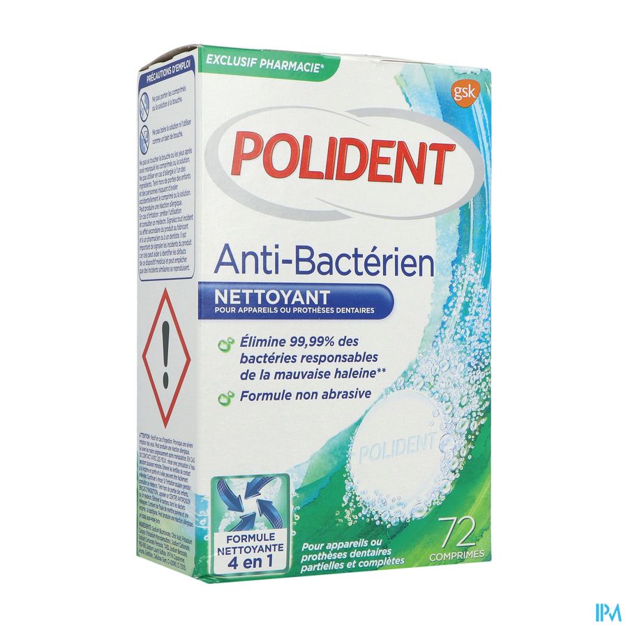 POLIDENT CPR NETT A/BACT 72