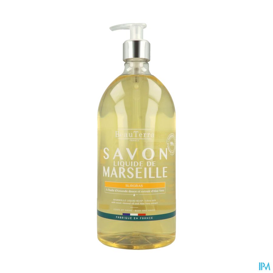 Beauterra Savon Liquide De Marseille Surgras Amande Douce 1l