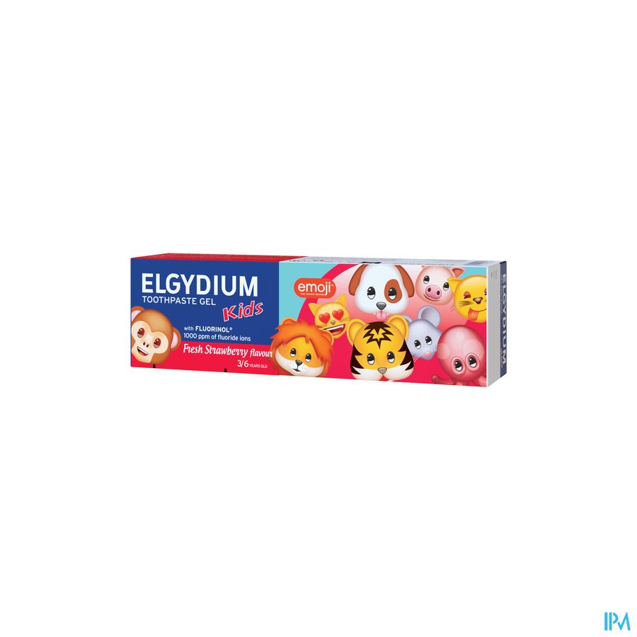 Elgydium Kids Gel Dentifrice 2/6ans Emoji Fraise Givree 50ml