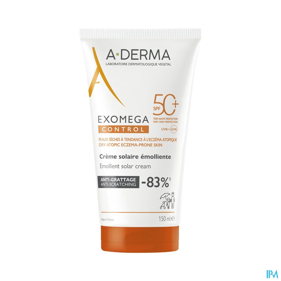 A Derma Exomega Control Creme Solaire Emolliente Spf50+ 150ml