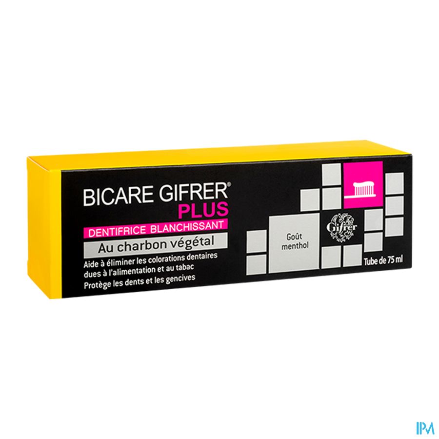 BICARE PLUS DENT CHARBON VEG 75ML