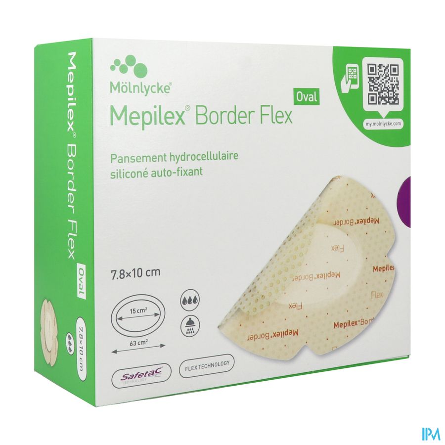 Mepilex Border Flex Oval Pansement 7cm8 X 10cm 16