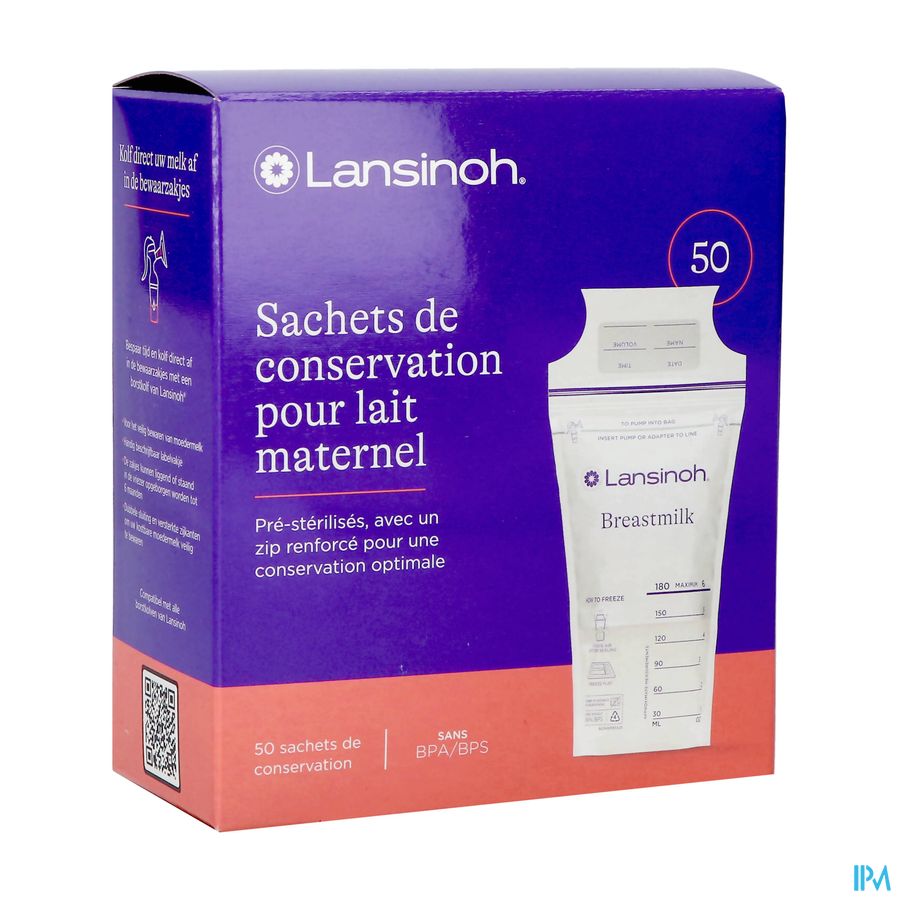 LANSINOH SACH/CONSERV LAIT/MATER50