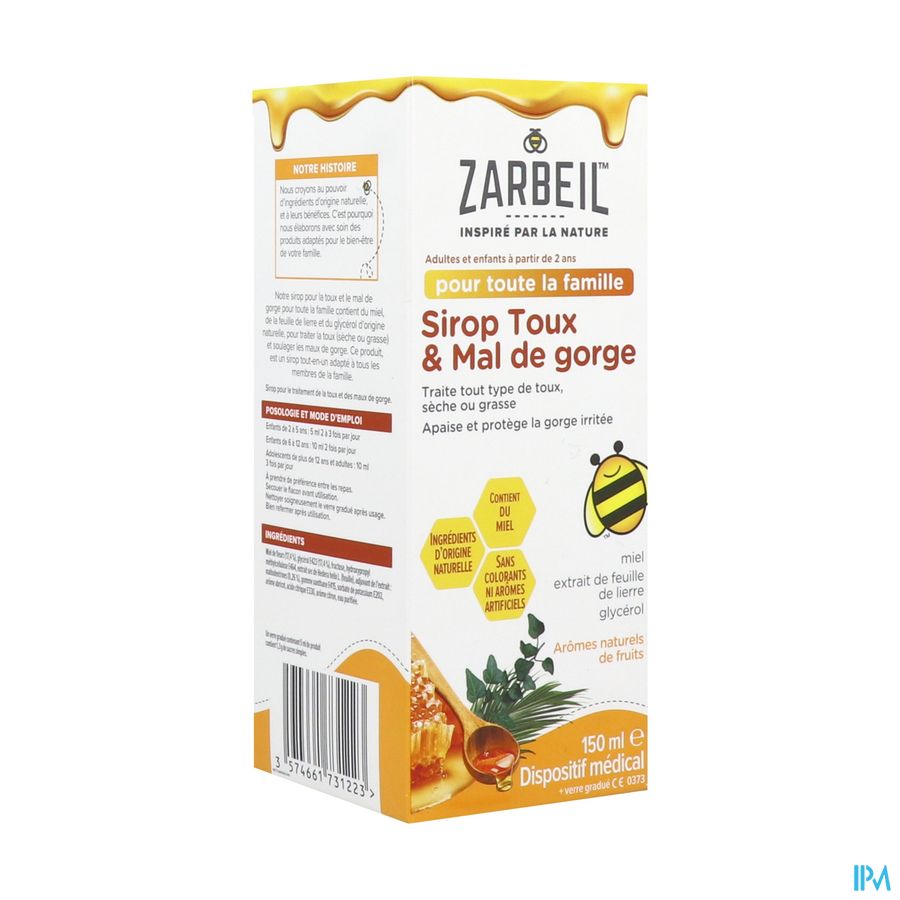 ZARBEIL SIROP AD/ENF TX&GORG 150ML