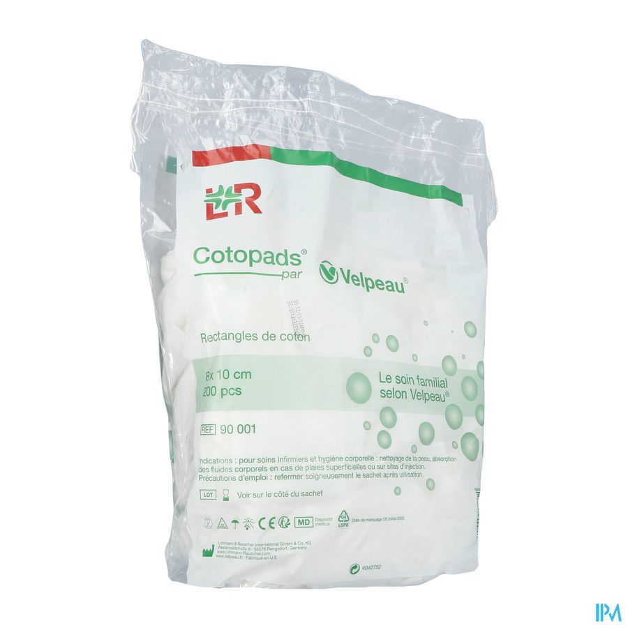 COT RECT COTOPADS N/ST 8X10CM 200