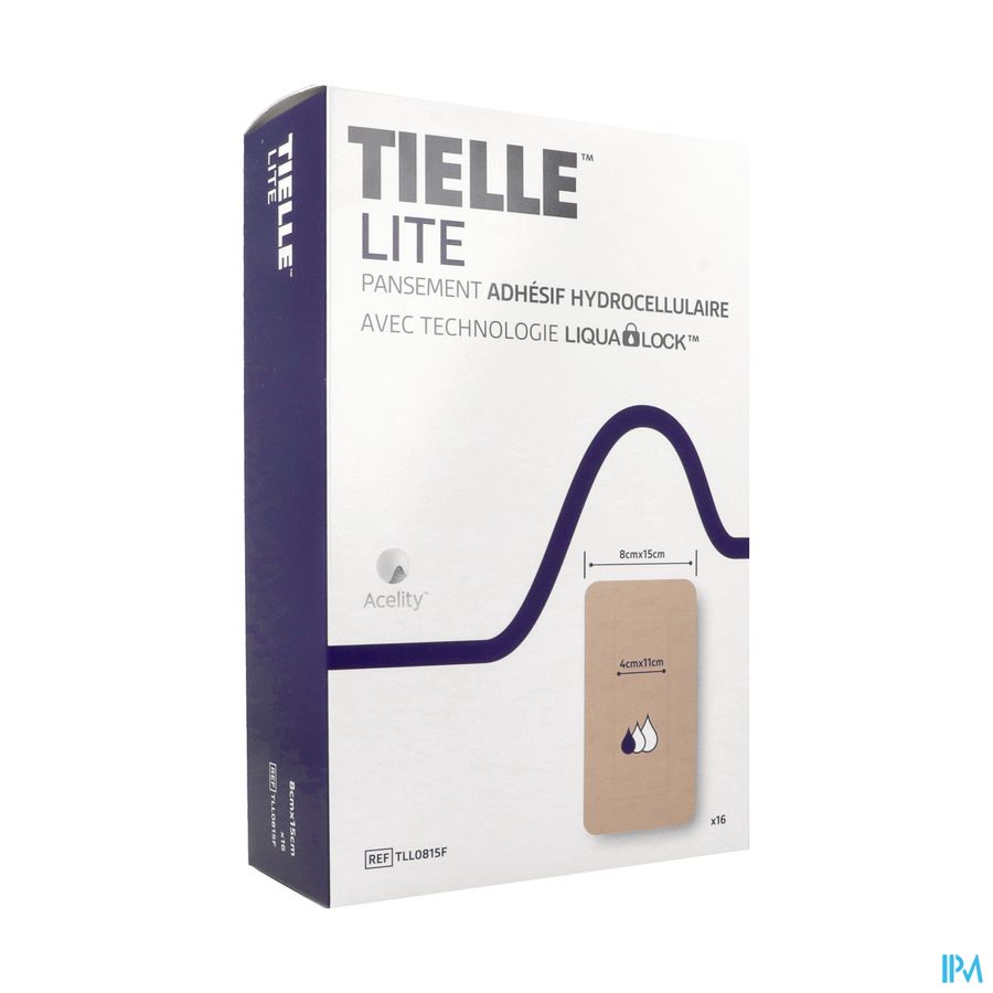 Tielle Lite Pansement 8cm X 15cm 16