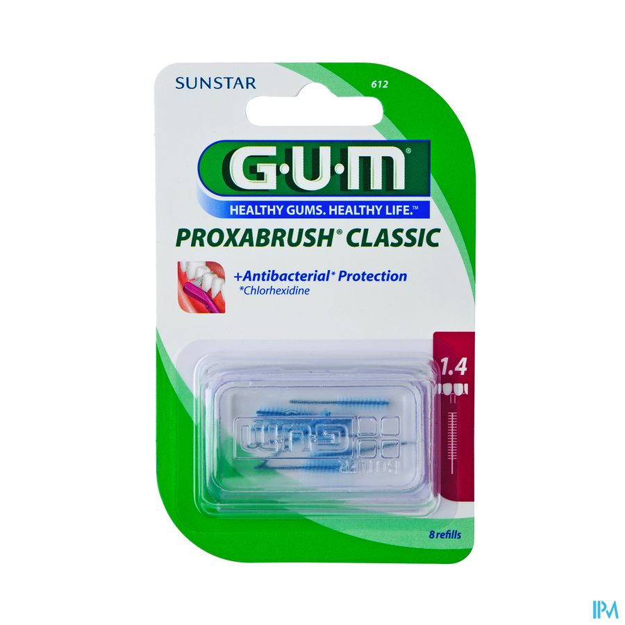 GUM PROXABRUSH CLASSIC RECH 612 X6