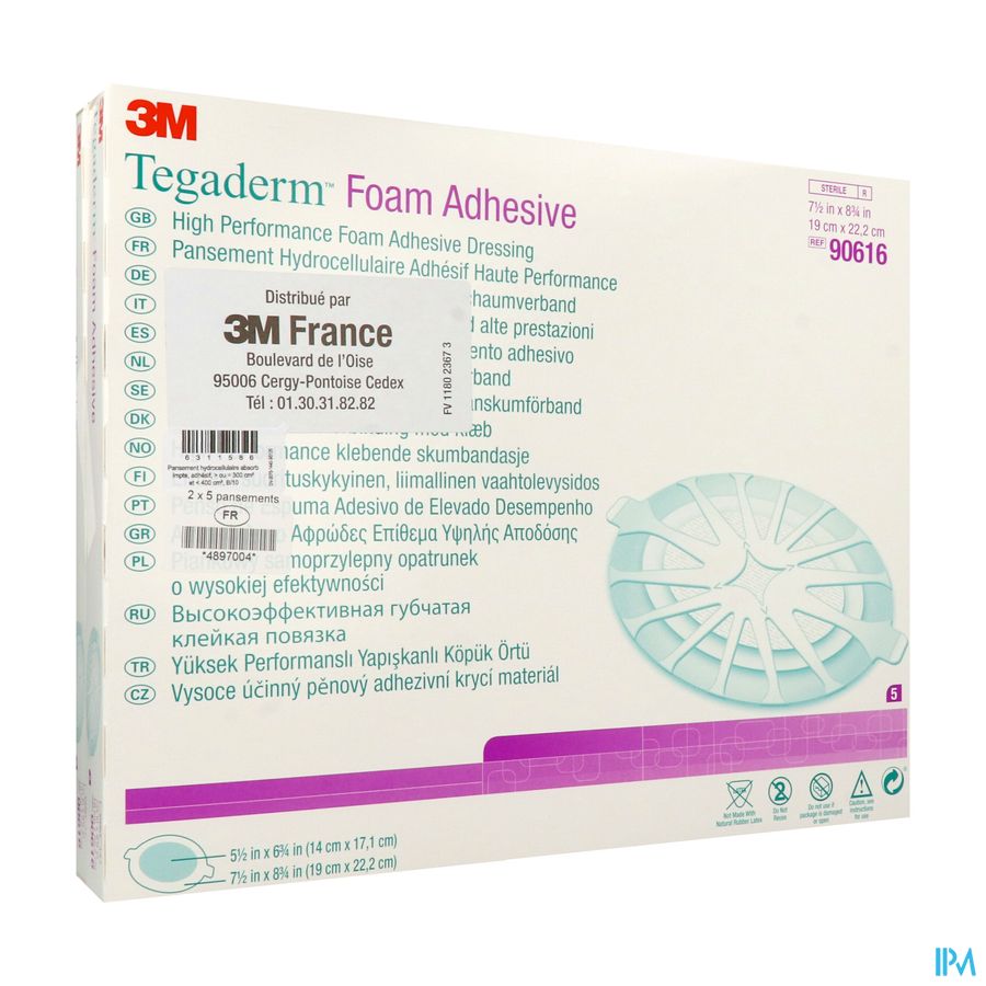 3m Tegaderm Foam Adhesive Pansement 19cm X 22cm2 10
