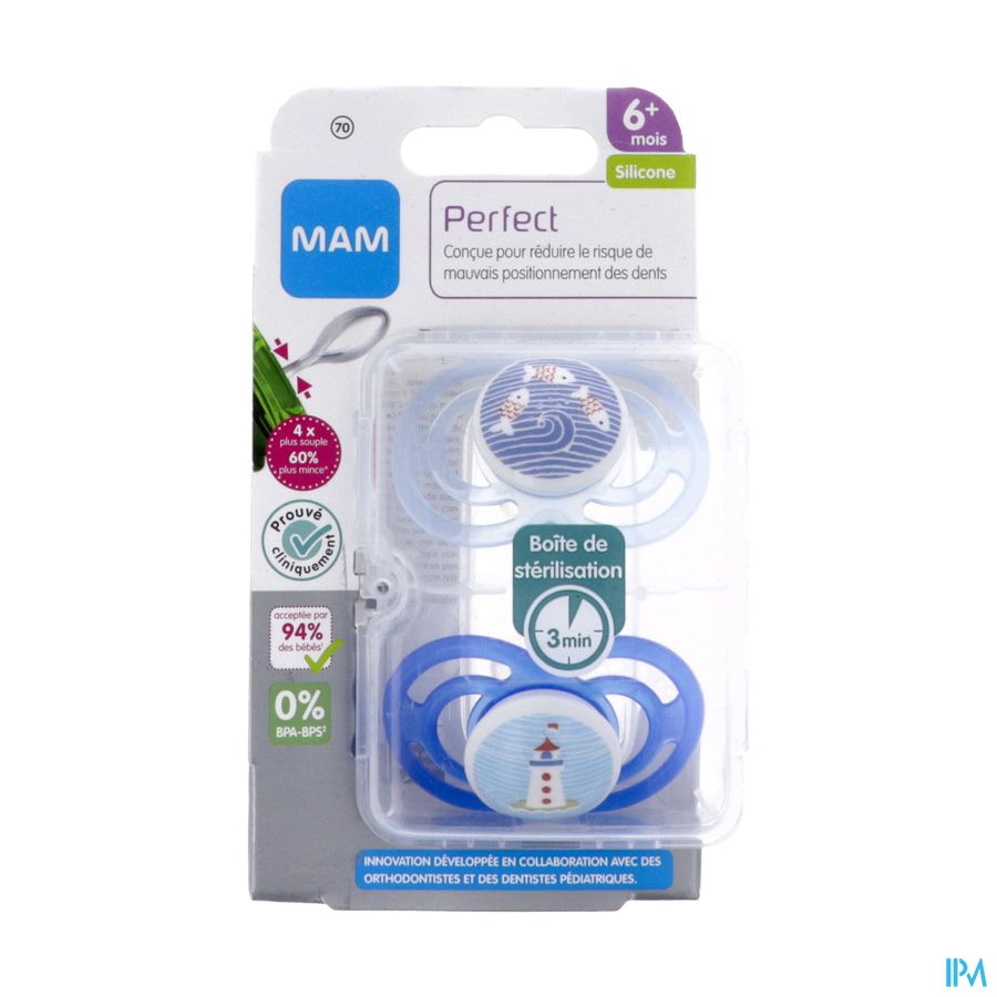 SUCET MAM PERFECT SILIC +6M X2