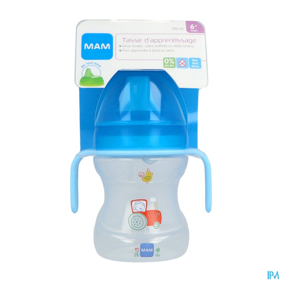 Mam Tasse D'apprentissage 190ml Decoree Bec Evolutif Avec Anse