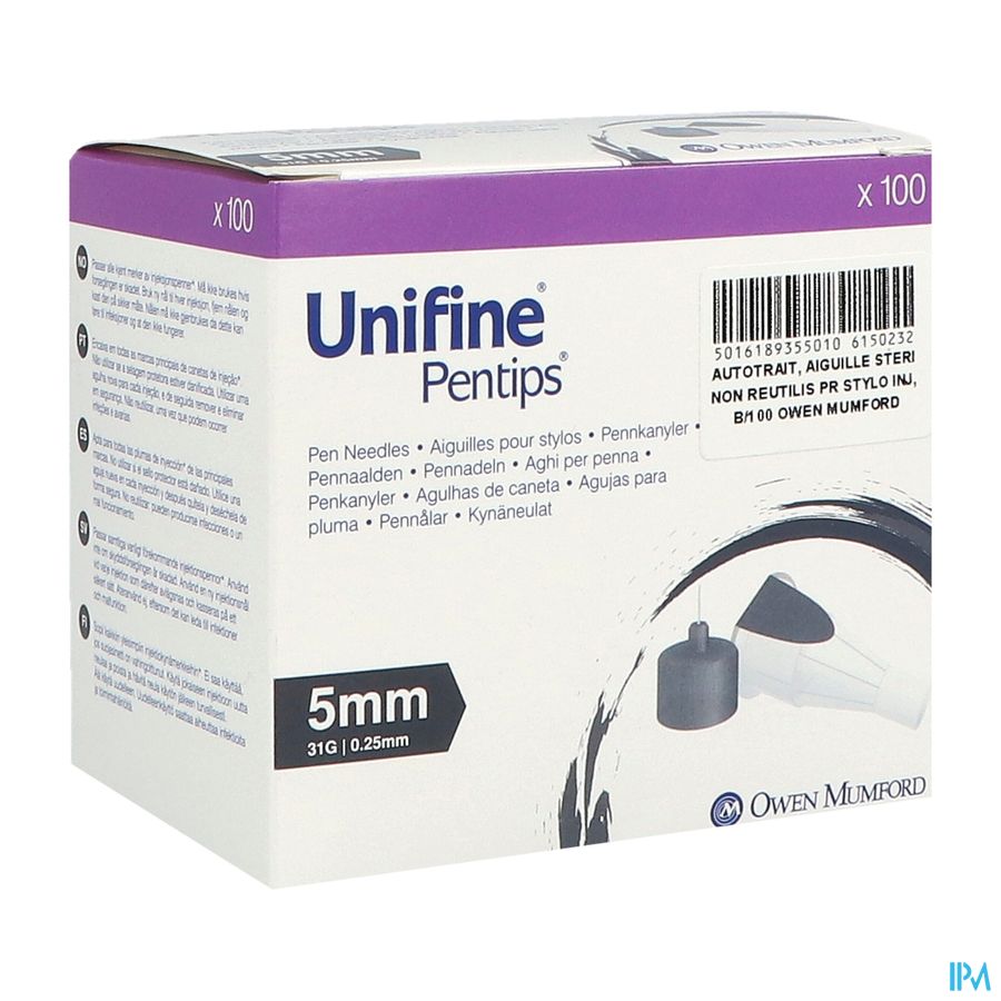 Unifine Aiguille Pour Stylo Insuline 5mm 31g 100