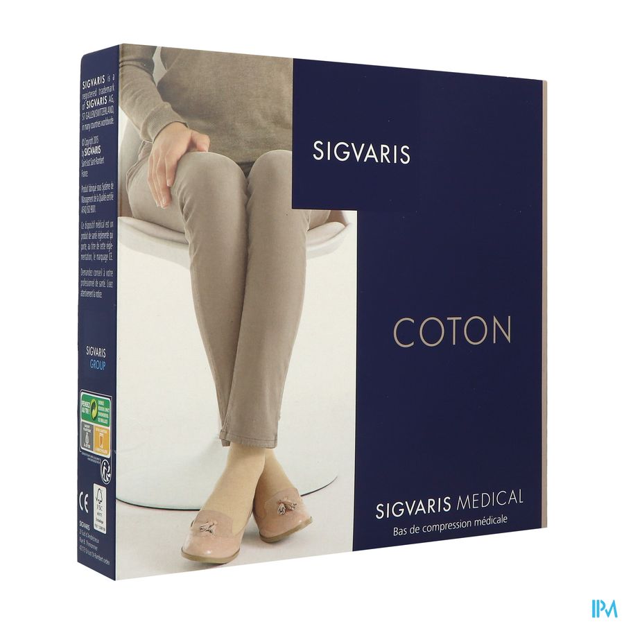 Sigvaris2 Coton Collant Noir 90 Normal Small
