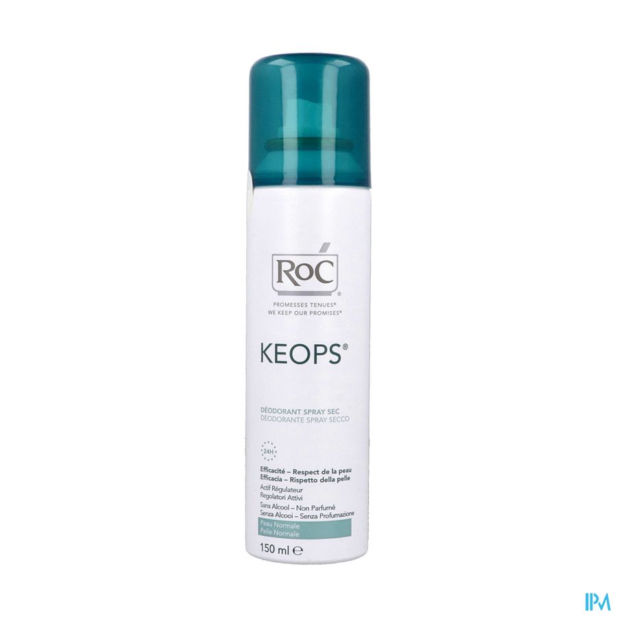 Roc Keops Deodorant Sec Sans Alcool Efficacite 24h Aerosol 150ml