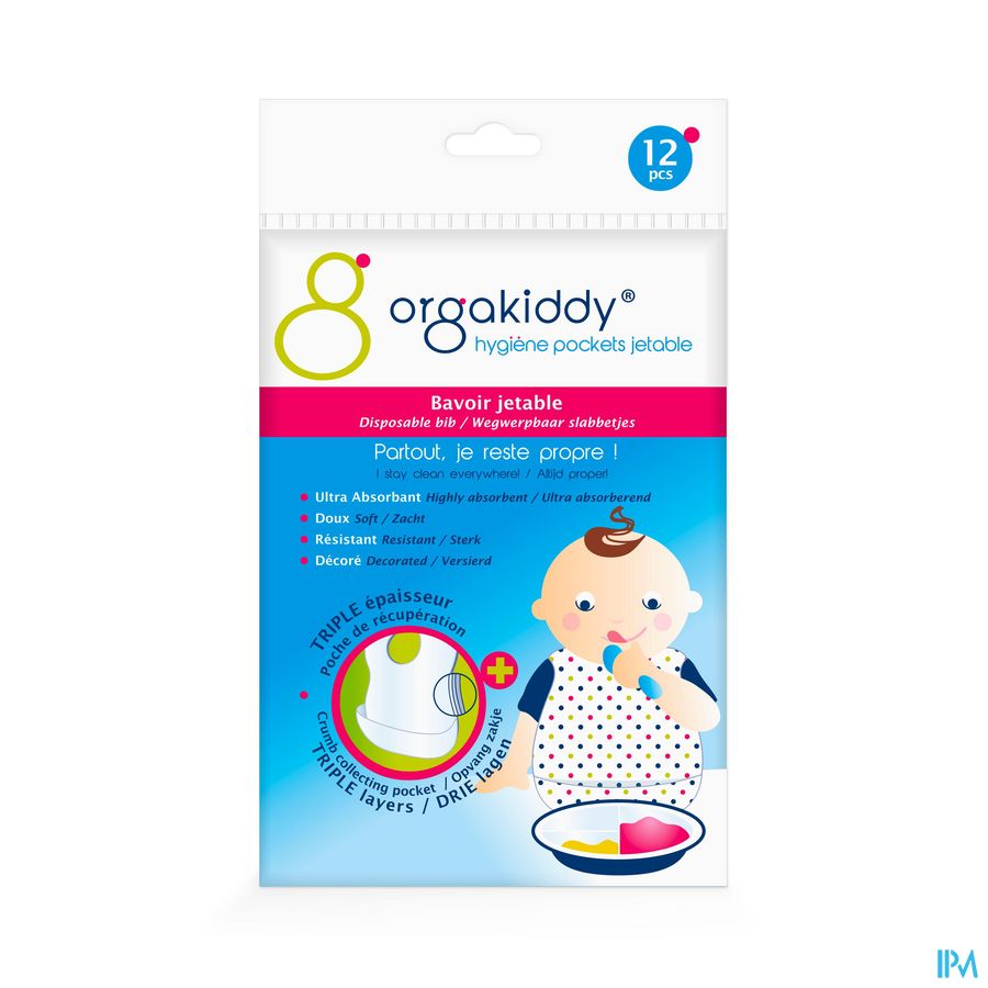 Orgakiddy Hygiene Pocket Bavoir Jetable A Pois X12