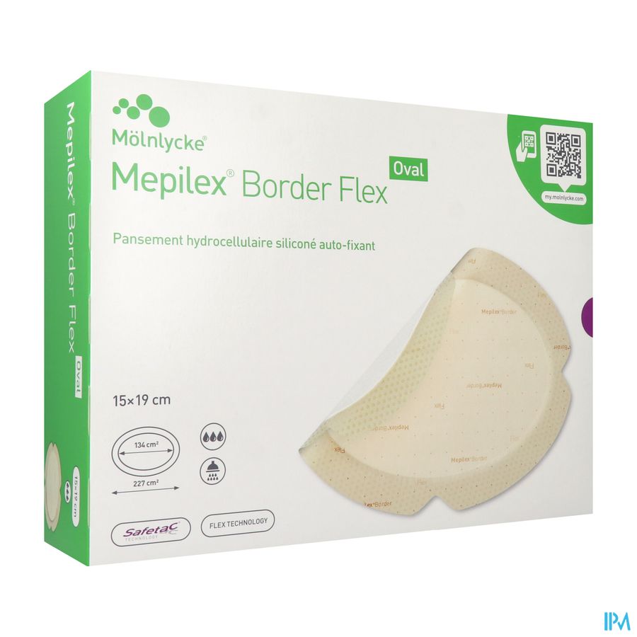 Mepilex Border Flex Oval Pansement 15cm X 19cm 16