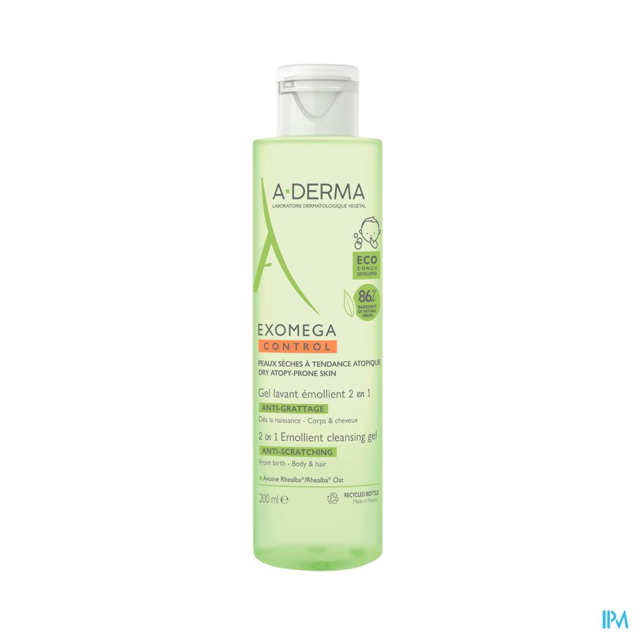 A Derma Exomega Control Gel Lavant Emollient 2en1 Antigrattage 200ml