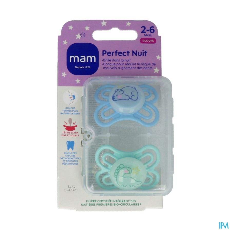 SUCET MAM PERFECT NUIT SIL 2-6M X2
