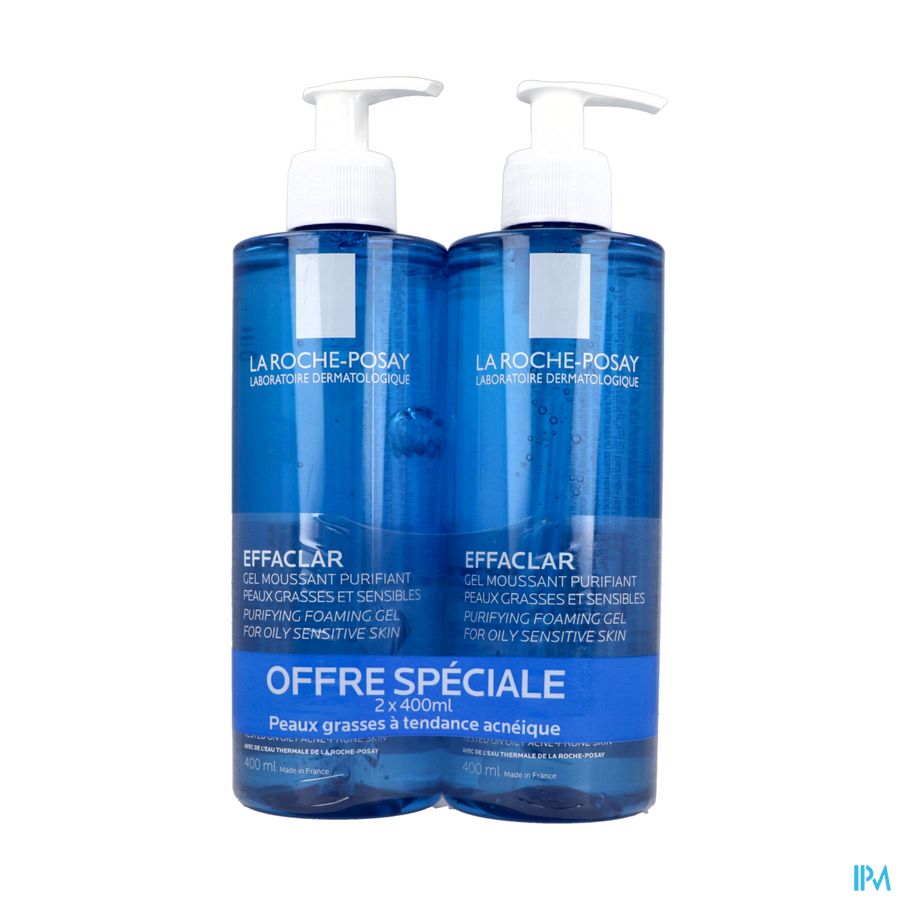 EFFACLAR GEL MOUSSANT 400ML X2