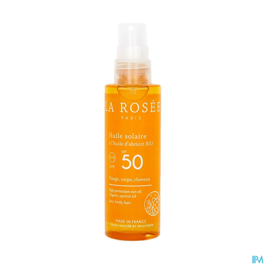 La Rosee Huile Solaire A l'huile D'abricot Bio Spf50 150ml