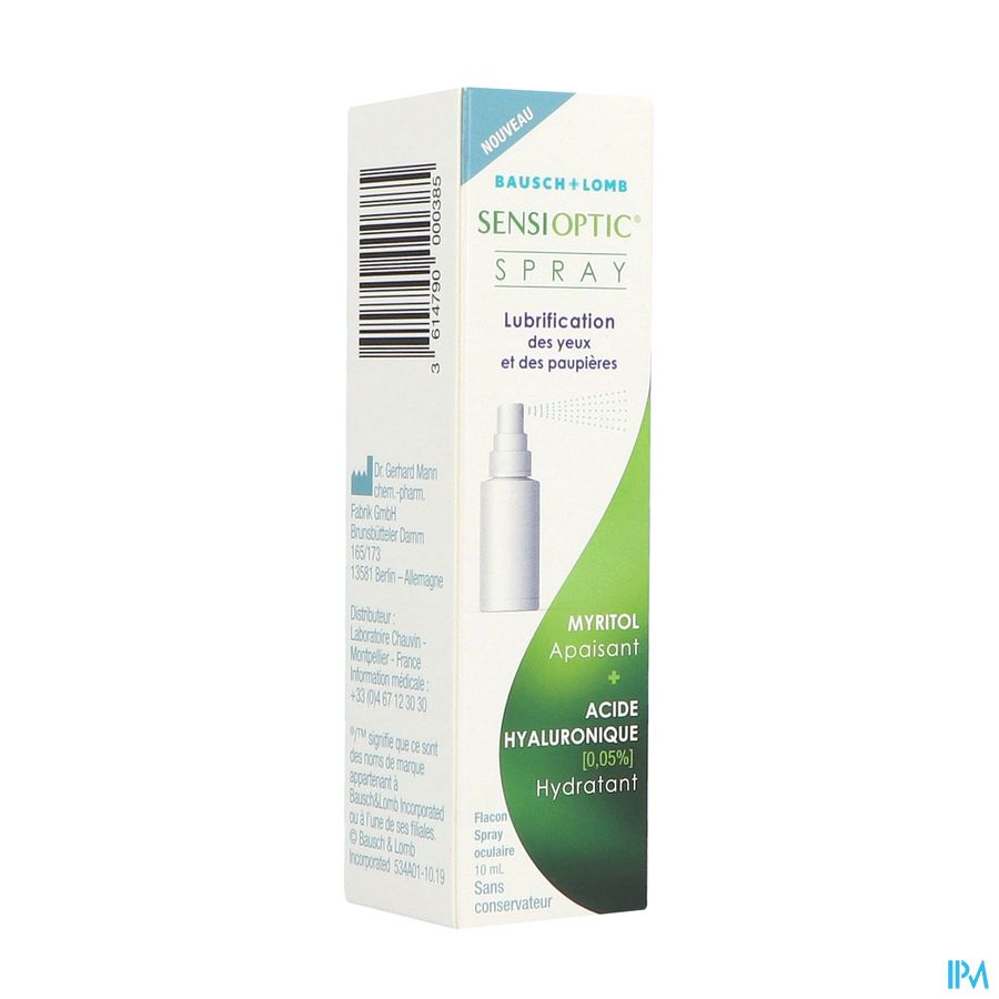 Sensioptic Lubrification Yeux Paupieres Spray 10ml