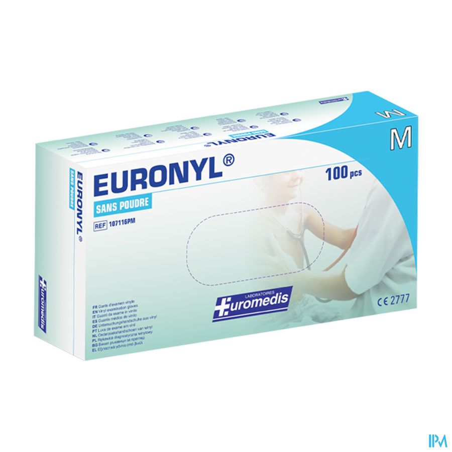 Euromedis Gant Examen Euronyl Vinyle Sans Poudre T7/8 100