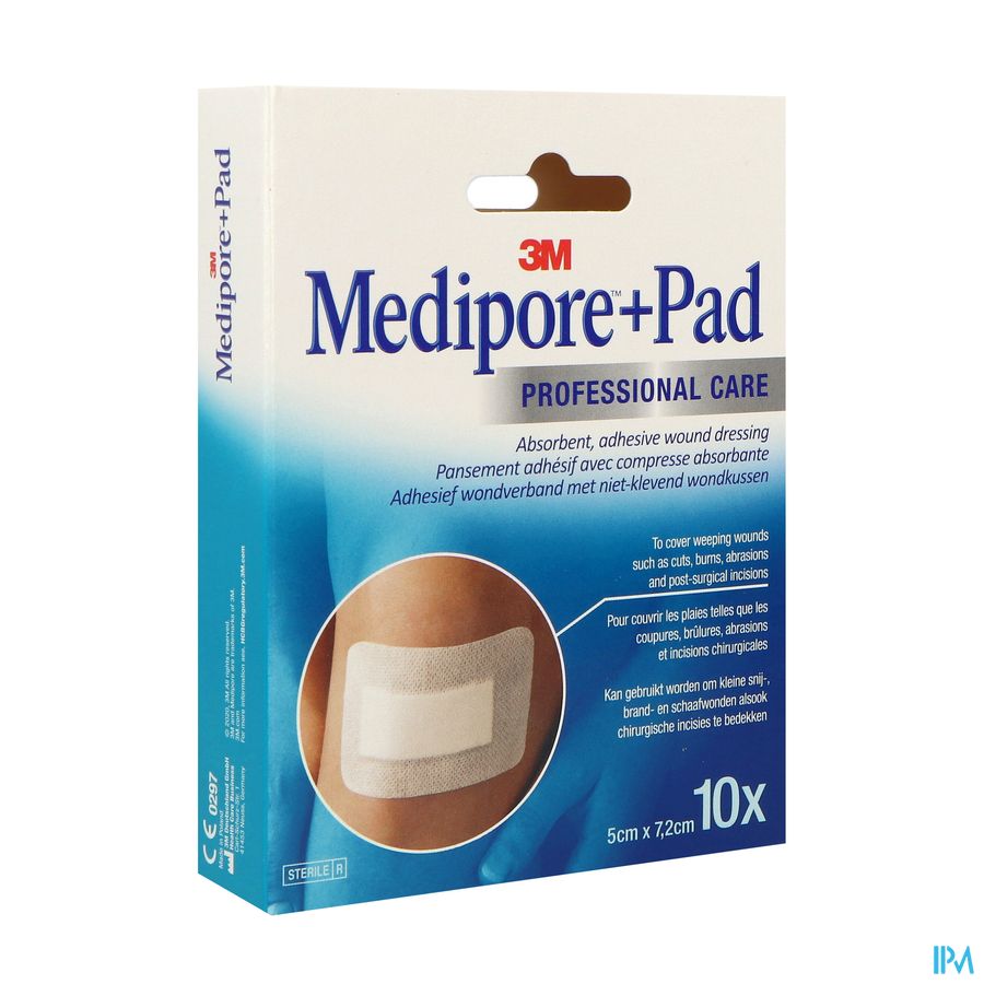 MEDIPORE + PAD ADH ST 5X7,2CM10