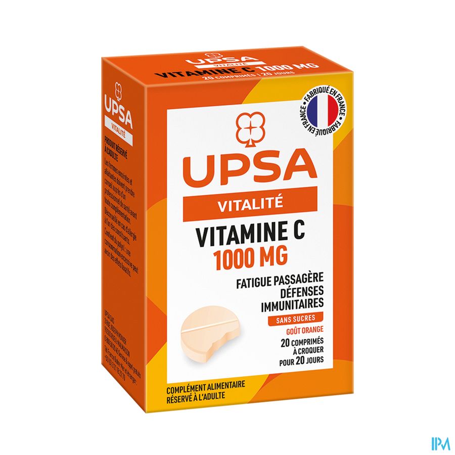 VITAMINE C 1000MG UPSA CPR CROQ 20